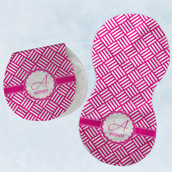 Square Weave Burp Pads - Velour - Set of 2 w/ Name and Initial