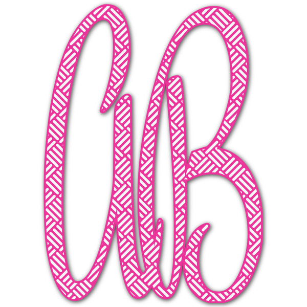Custom Square Weave Monogram Decal - Large (Personalized)