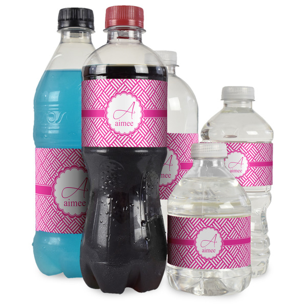 Square Weave Water Bottle Label - Multiple Bottle Sizes