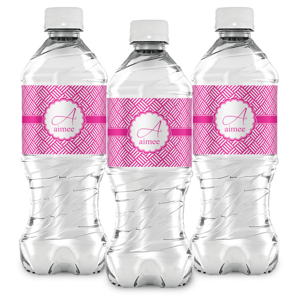 Square Weave Water Bottle Labels - Front View