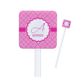 Square Weave Square Plastic Stir Sticks - Double Sided (Personalized)