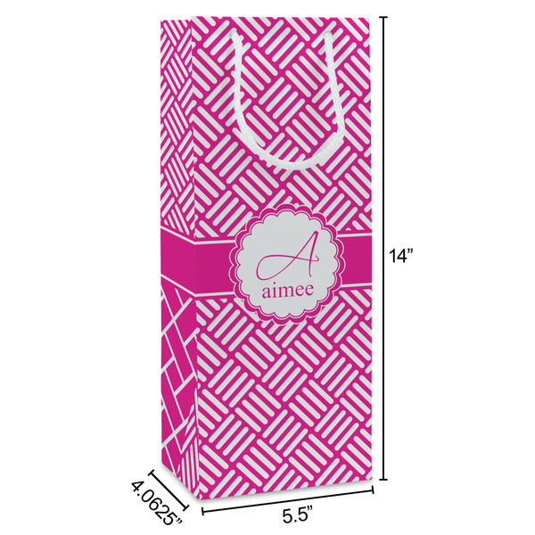 Square Weave Wine Gift Bag - Dimensions