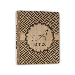 Square Weave Wood 3-Ring Binder - 1" Half-Letter Size (Personalized)