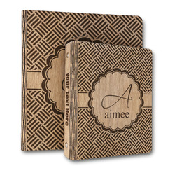 Square Weave Wood 3-Ring Binder (Personalized)