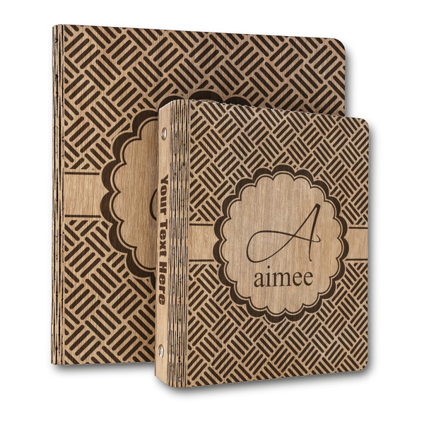 Custom Square Weave Wood 3-Ring Binder (Personalized)