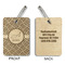 Square Weave Wood Luggage Tags - Rectangle - Approval
