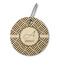 Square Weave Wood Luggage Tags - Round - Front/Main
