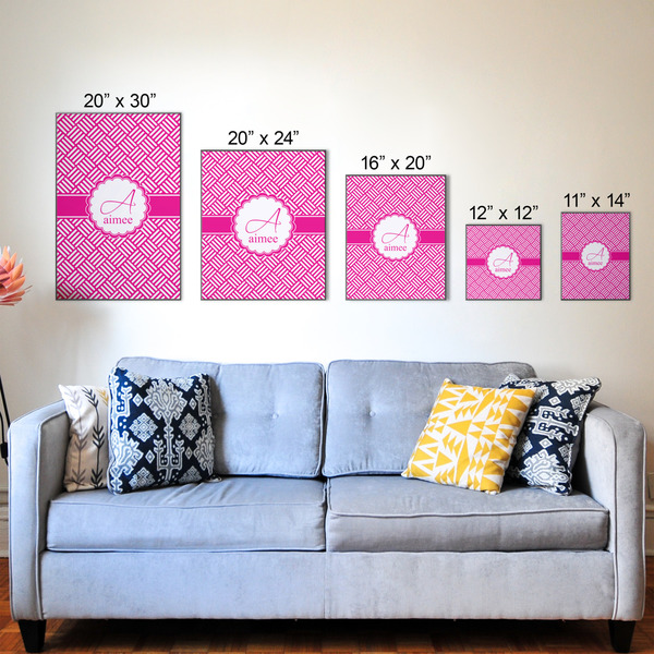 Square Weave Wood Prints - Size Comparison