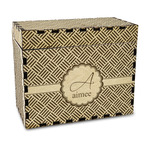 Square Weave Wood Recipe Box - Laser Engraved (Personalized)