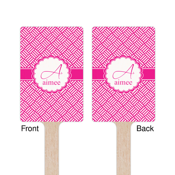 Square Weave Wooden 6.25" Stir Stick - Rectangular - Double Sided - Front & Back