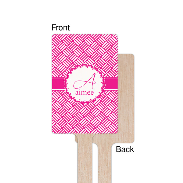 Square Weave Wooden 6.25" Stir Stick - Rectangular - Single - Front & Back