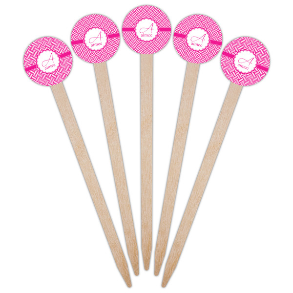 Square Weave Wooden 6" Food Pick - Round - Fan View