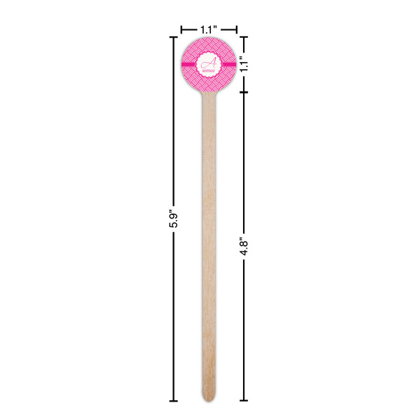 Square Weave Wooden 6" Stir Stick - Round - Dimensions