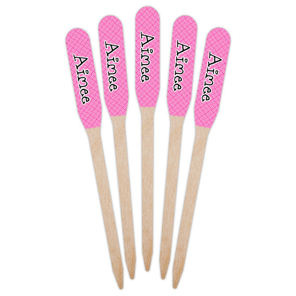 Square Weave Wooden Food Pick - Paddle - Fan View