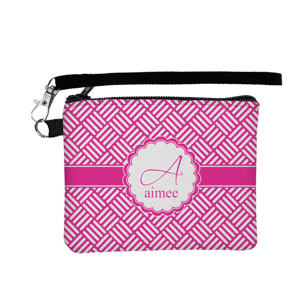 Custom Square Weave Wristlet ID Case w/ Name and Initial