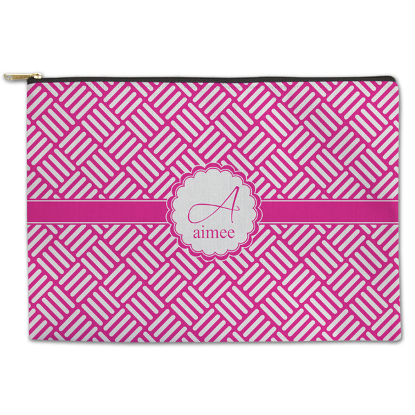 Custom Square Weave Zipper Pouch - Large - 12.5"x8.5" (Personalized)