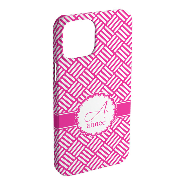 Custom Square Weave iPhone Case - Plastic - iPhone 15 Pro Max (Personalized)