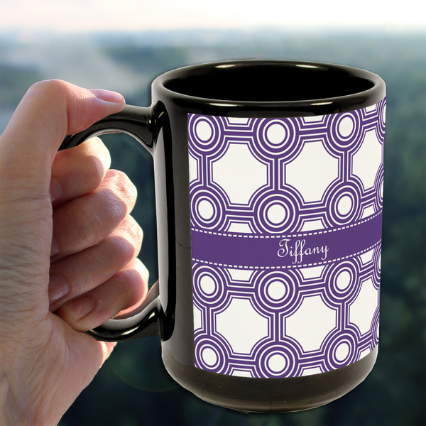 Connected Circles 15oz. Black Mug - LIFESTYLE