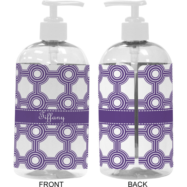 Connected Circles 16 oz Plastic Liquid Dispenser- Approval- White