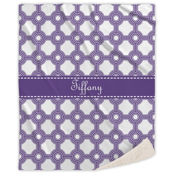 Custom Connected Circles Sherpa Throw Blanket (Personalized)