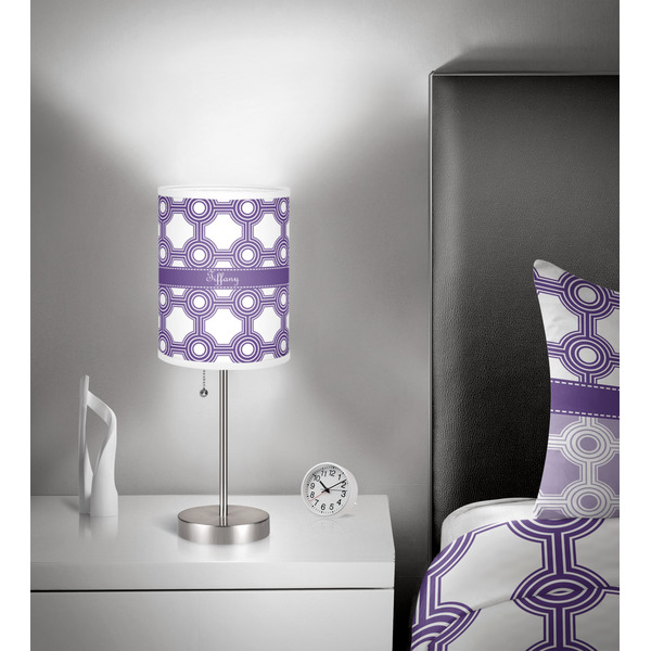 Connected Circles 7 inch drum lamp shade - in room