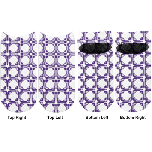 Connected Circles Adult Ankle Socks - Double Pair - Front and Back - Apvl