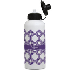 Connected Circles Water Bottles - Aluminum - 20 oz - White (Personalized)