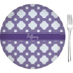 Connected Circles Glass Appetizer / Dessert Plate 8" (Personalized)