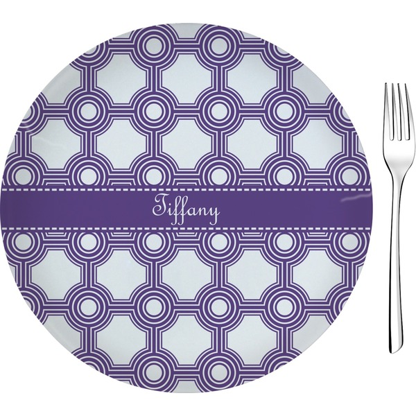 Custom Connected Circles 8" Glass Appetizer / Dessert Plates - Single or Set (Personalized)