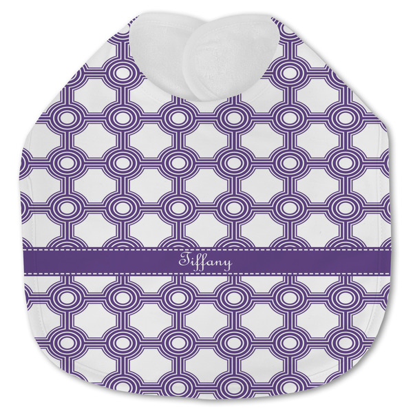 Custom Connected Circles Jersey Knit Baby Bib w/ Name or Text