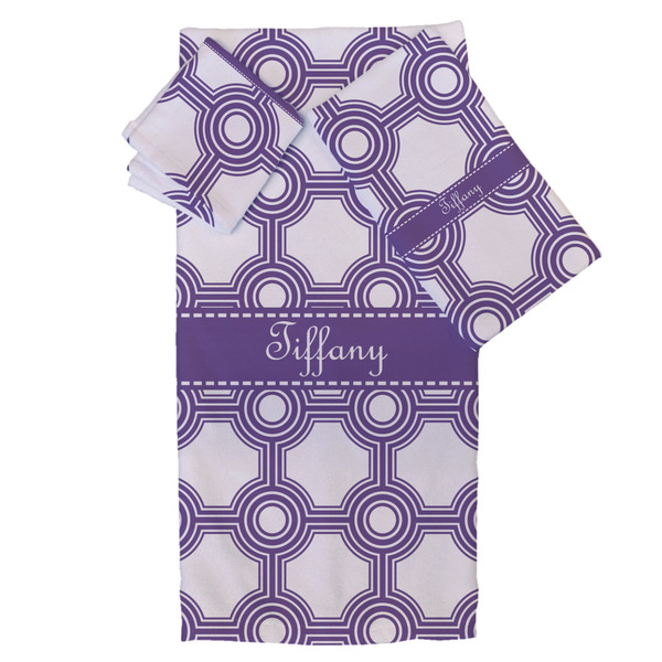 Custom Connected Circles Bath Towel Set - 3 Pcs (Personalized)