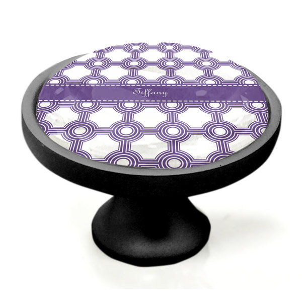 Connected Circles Black Custom Cabinet Knob (Side)