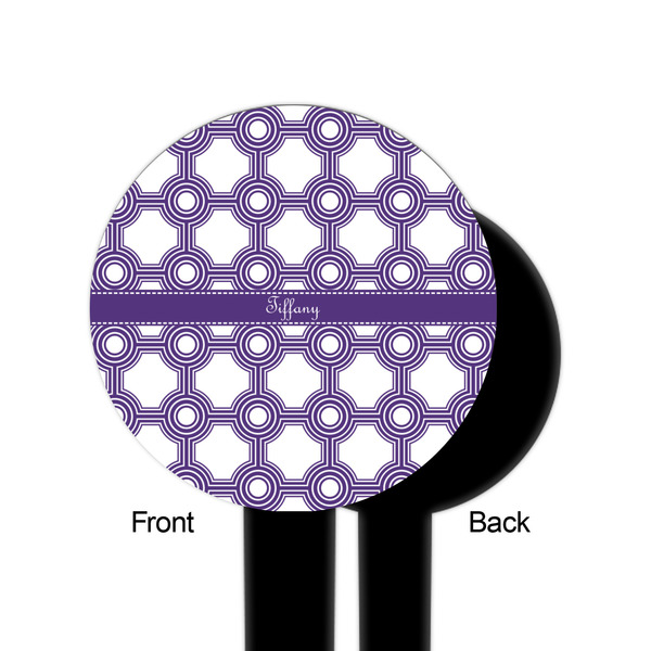 Connected Circles Black Plastic 6" Food Pick - Round - Single Sided - Front & Back