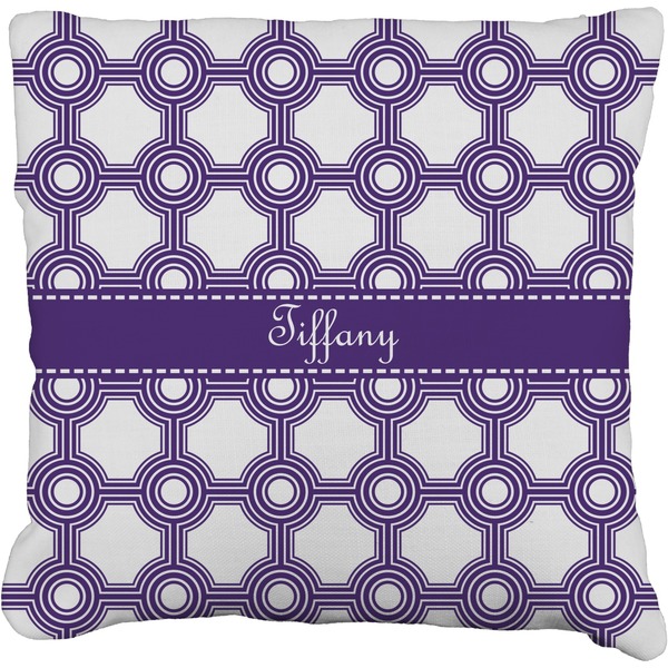 Custom Connected Circles Faux-Linen Throw Pillow 16" (Personalized)