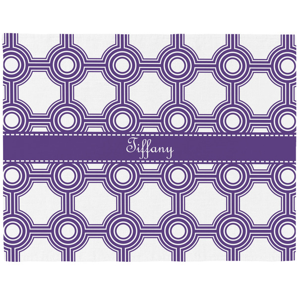 Custom Connected Circles Woven Fabric Placemat - Twill w/ Name or Text