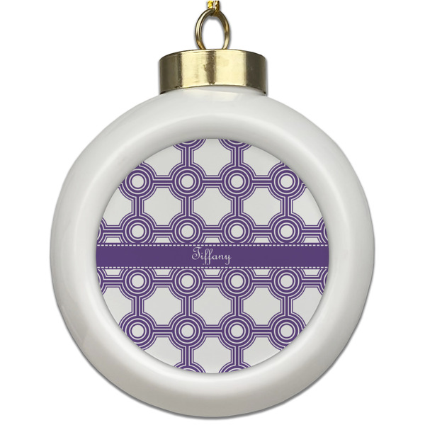 Custom Connected Circles Ceramic Ball Ornament (Personalized)