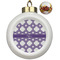 Connected Circles Ceramic Christmas Ornament - Poinsettias (Front View)