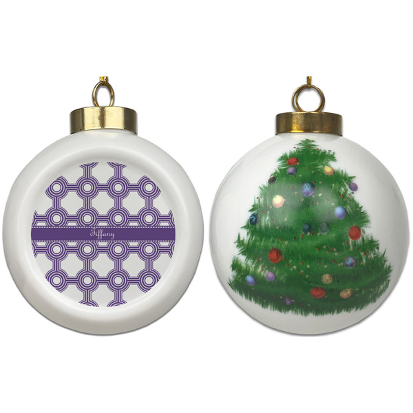 Connected Circles Ceramic Christmas Ornament - X-Mas Tree (APPROVAL)