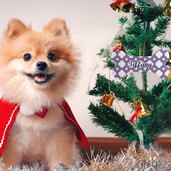 Connected Circles Ceramic Flat Ornament - Bone (LIFESTYLE)