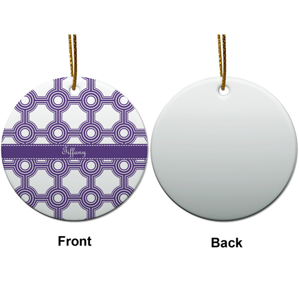Connected Circles Ceramic Flat Ornament - Circle Front & Back (APPROVAL)