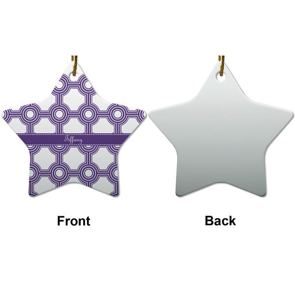 Connected Circles Ceramic Flat Ornament - Star Front & Back (APPROVAL)