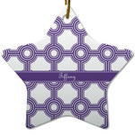 Connected Circles Star Ceramic Ornament w/ Name or Text