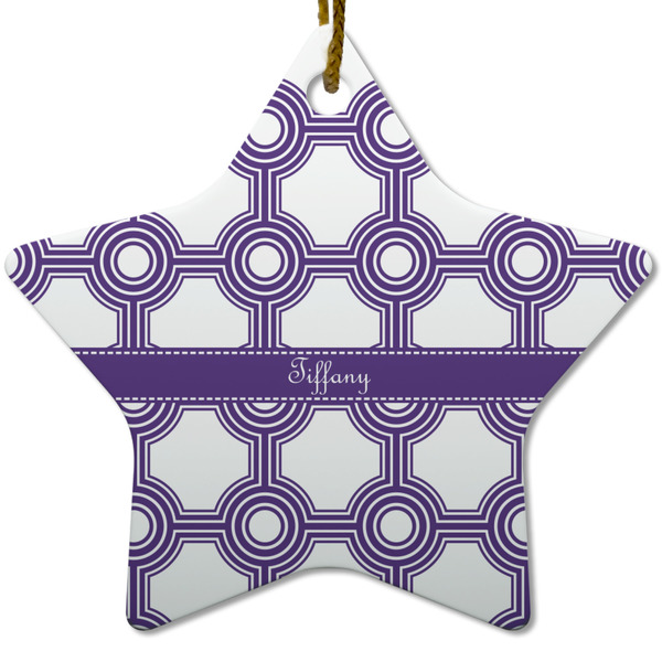 Connected Circles Ceramic Flat Ornament - Star (Front)