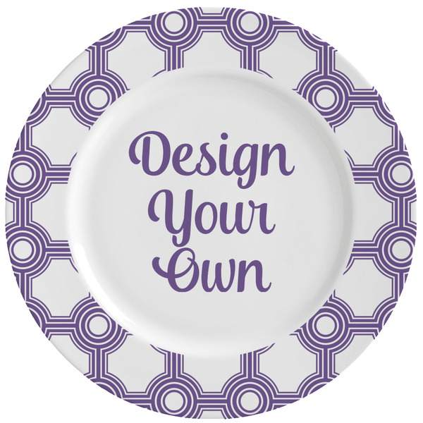 Custom Connected Circles Ceramic Dinner Plates (Set of 4) (Personalized)