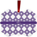 Connected Circles Metal Frame Ornament - Double Sided w/ Name or Text