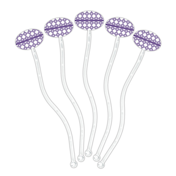 Connected Circles Clear Plastic 7" Stir Stick - Oval - Fan