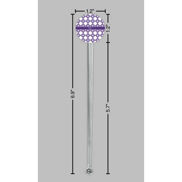 Connected Circles Clear Plastic 7" Stir Stick - Round - Dimensions