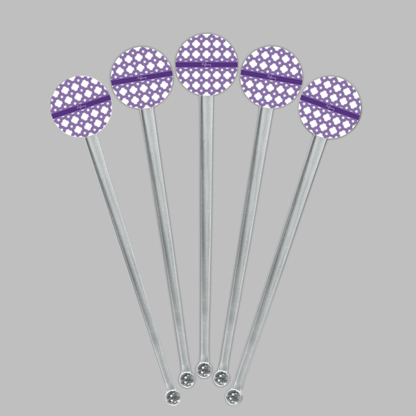 Connected Circles Clear Plastic 7" Stir Stick - Round - Fan View