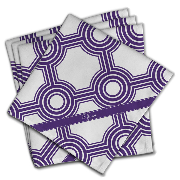 Custom Connected Circles Cloth Napkins (Set of 4) (Personalized)