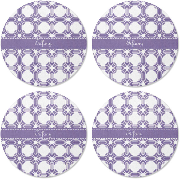 Connected Circles Coaster Round Rubber Back - Apvl